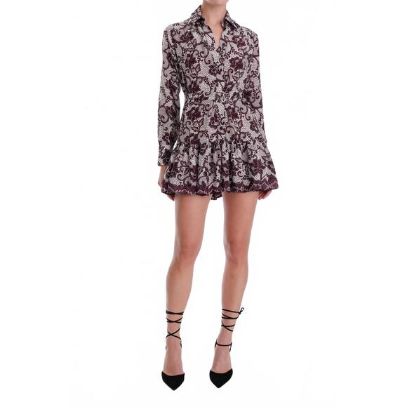 NEW KARINA GRIMALDI geo print ximena print mini dress in grey